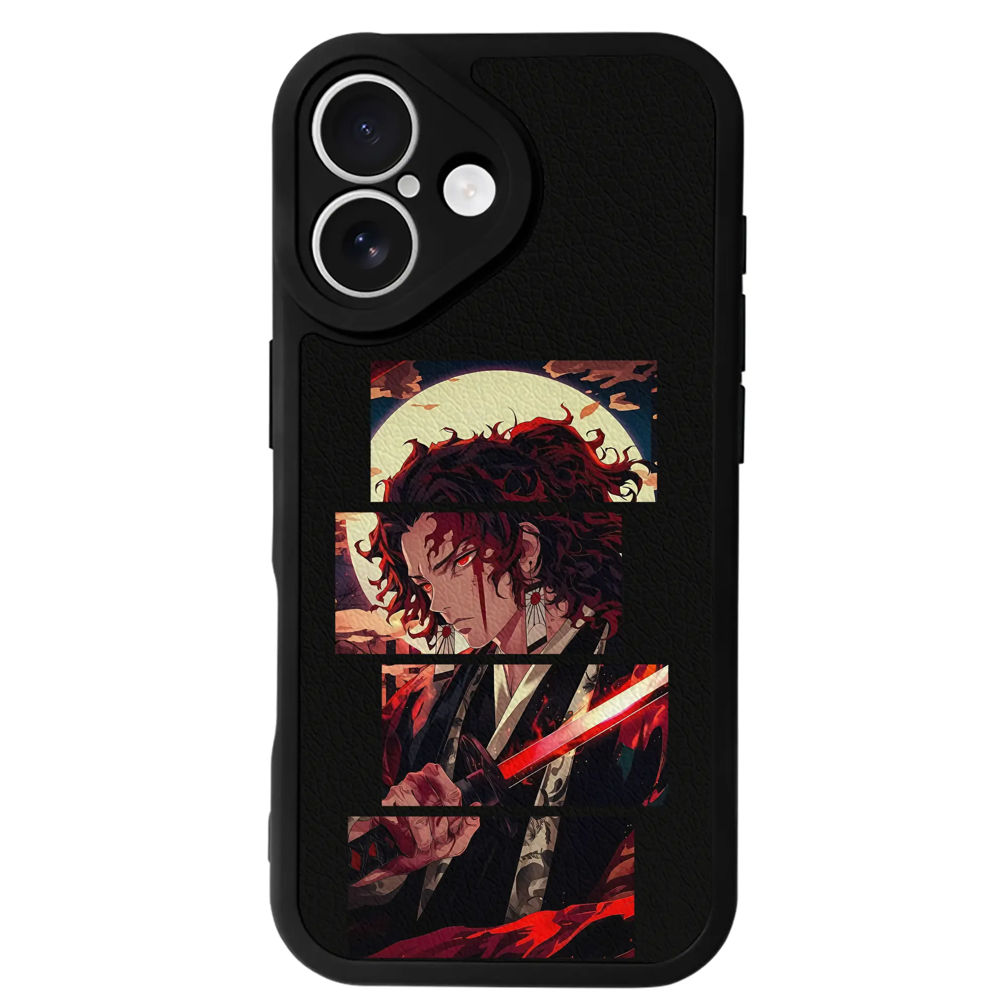 鬼滅の刃 グッズ,継国 縁壱 - IPhone 16シリーズ対応 ・ シリコンスマホケース ・ レザー調 ・ 高精度フィット ・ 耐衝撃 ・ ワイヤレス充電対応 ・ 精密カット